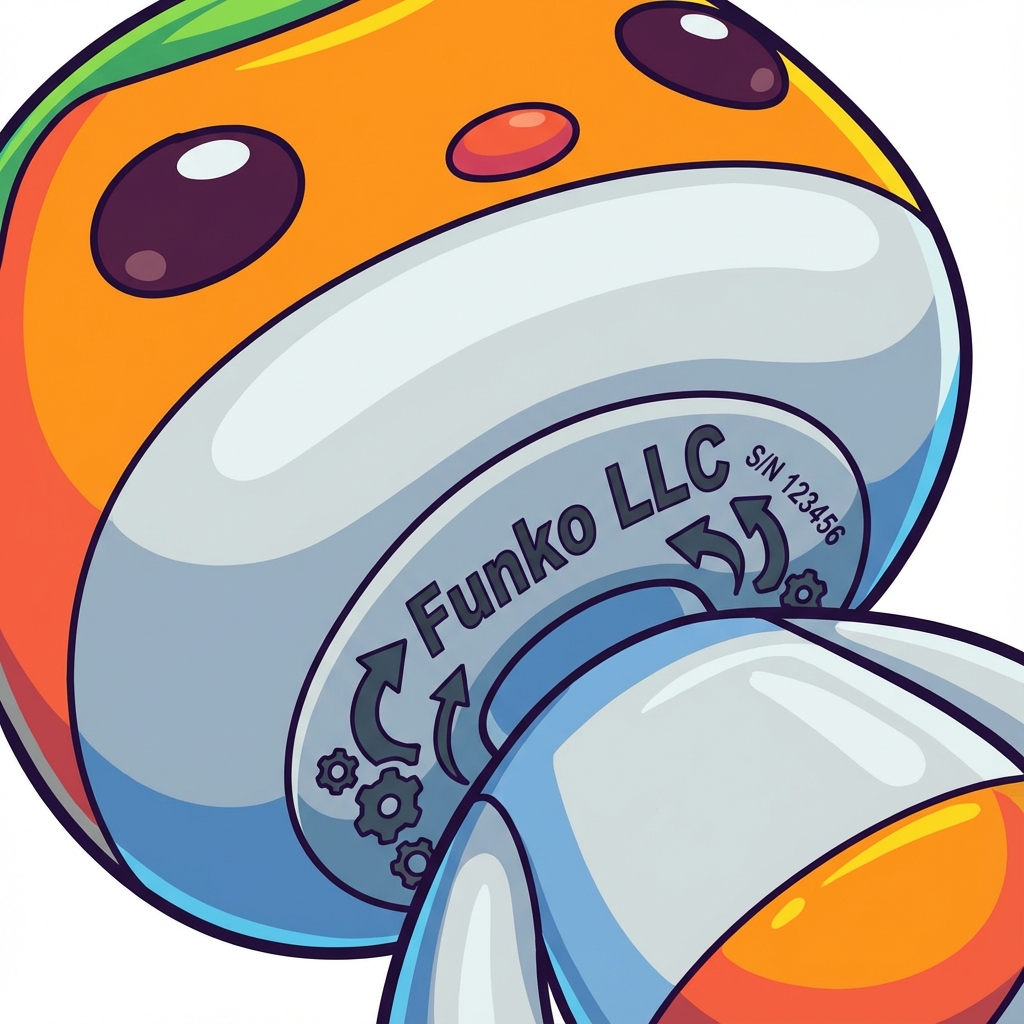 Código na nuca do Funko