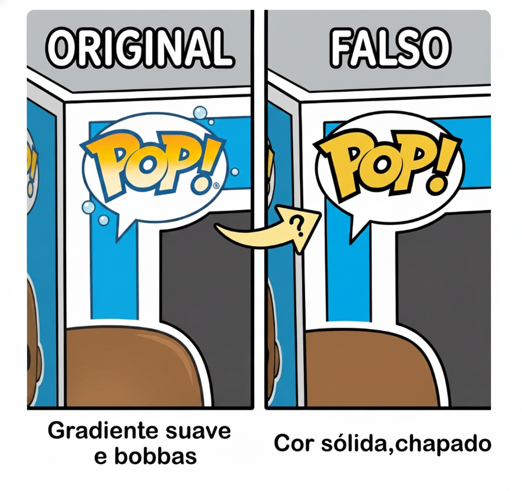 Comparação do Logo POP Original e Fake