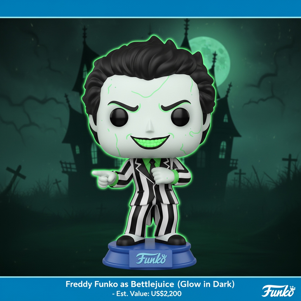 Freddy Funko como Beetlejuice Glow in the Dark