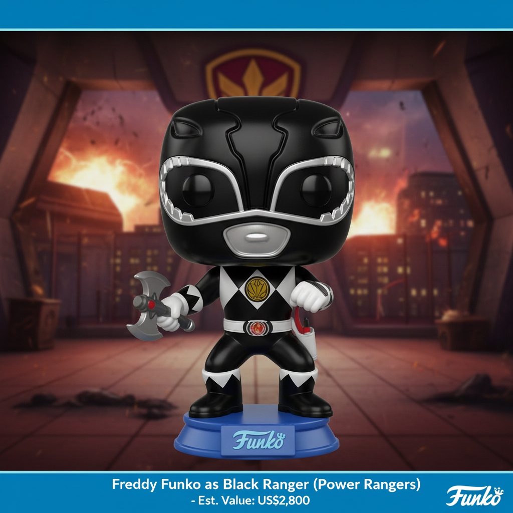 Freddy Funko como Black Ranger Power Rangers