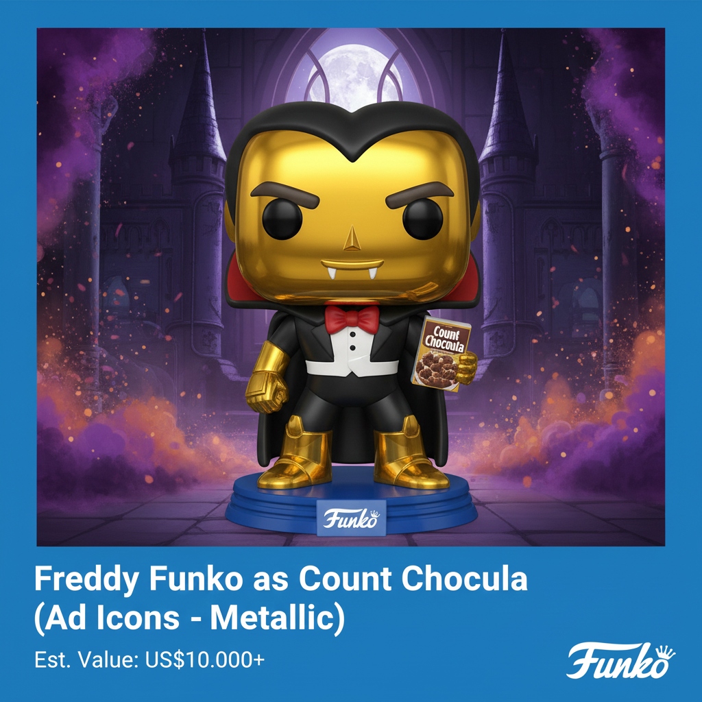 Freddy Funko como Count Chocula Ad Icons Metálico