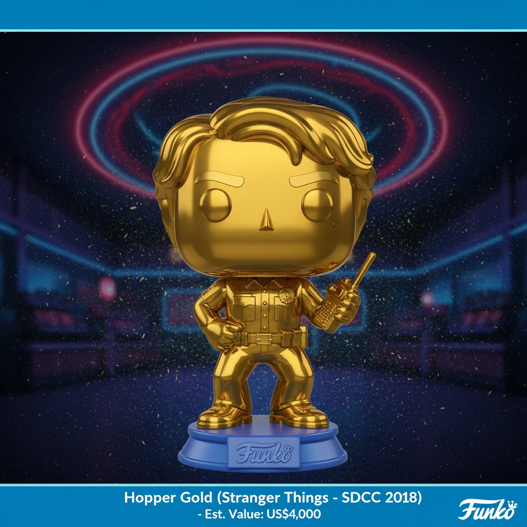 Funko Pop Hopper Gold Stranger Things SDCC 2018